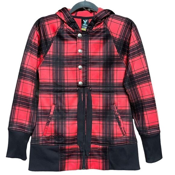 BURTON Women’s DryRide Plaid Full Zip Hooded Softshell Jacket S - Picture 1 of 9